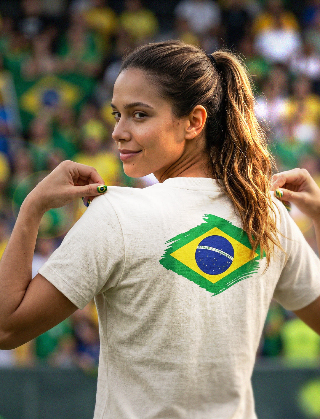 Camiseta Feminina de Cânhamo - Écru - Edição  Brasil 2026