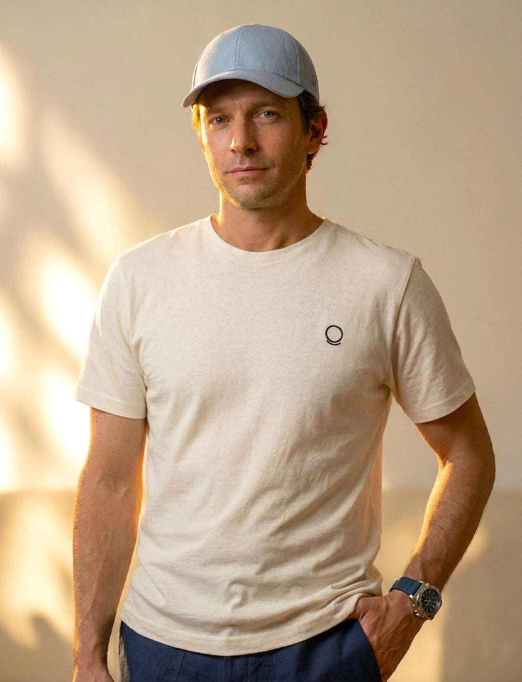 Camiseta Masculina de Cânhamo - Écru
