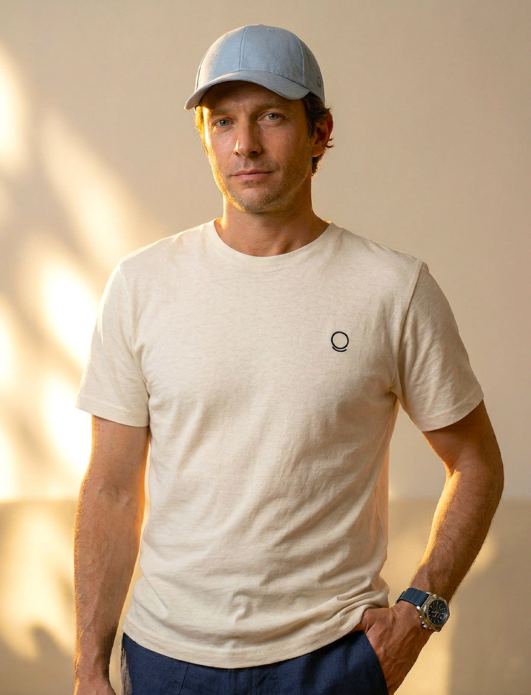 Camiseta Masculina de Cânhamo - Écru