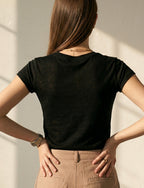 Camiseta Feminina de Cânhamo - Noir