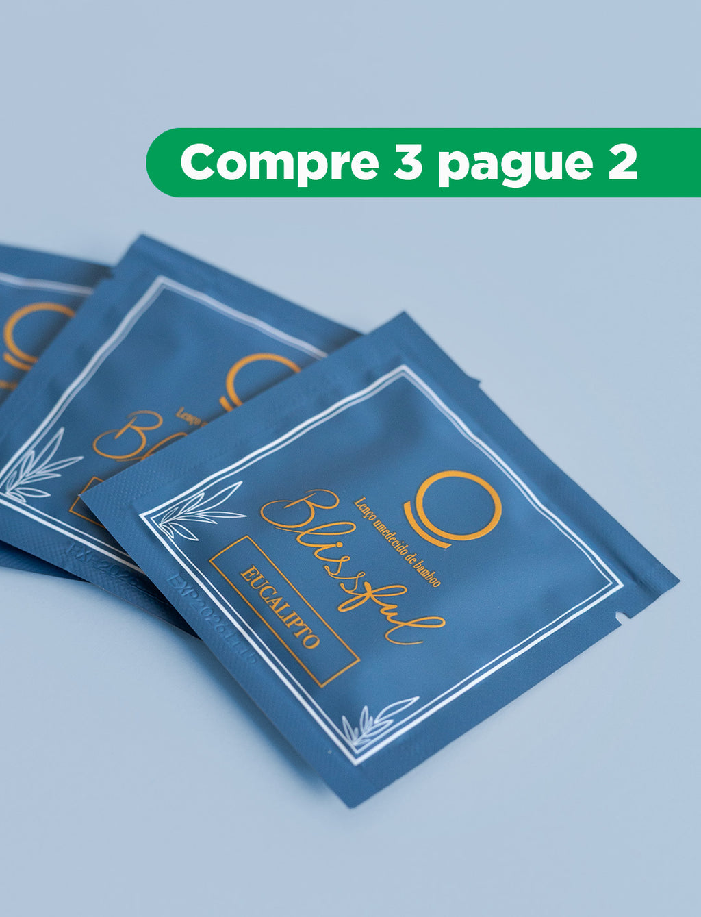 Blissful – Lenços Umedecidos de Bambu com Óleos Essenciais – Eucalipto | 50 Unidades