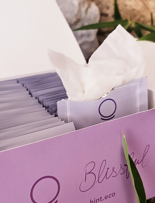 Blissful – Lenços Umedecidos de Bambu com Óleos Essenciais – Lavanda | 50 Unidades