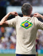 Camiseta Masculina de Cânhamo - Écru - Edição Brasil 2026