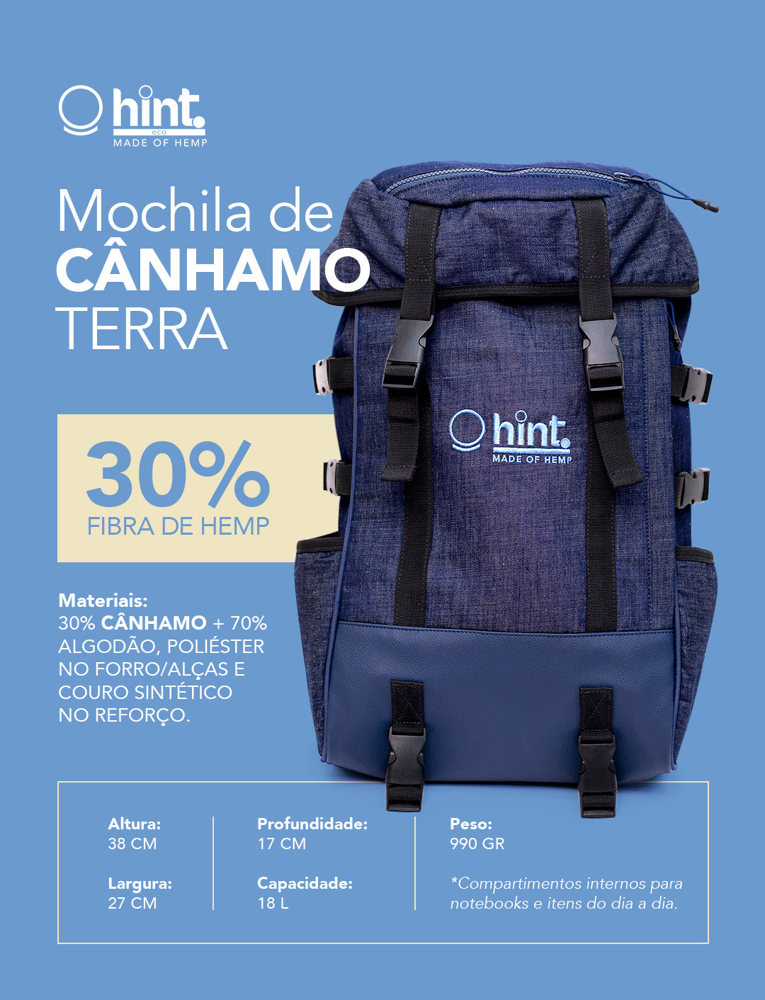 Mochila De Cânhamo Terra